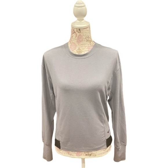 Nike Dry-Fit Long Sleeve Running Crewneck Gray Top Size XS - Picture 1 of 8